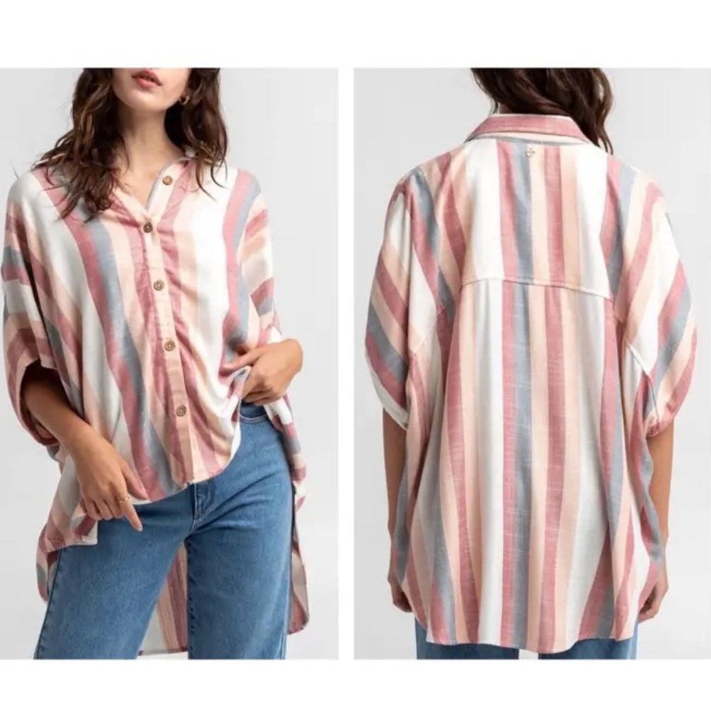 Rip Curl oversized striped shirt